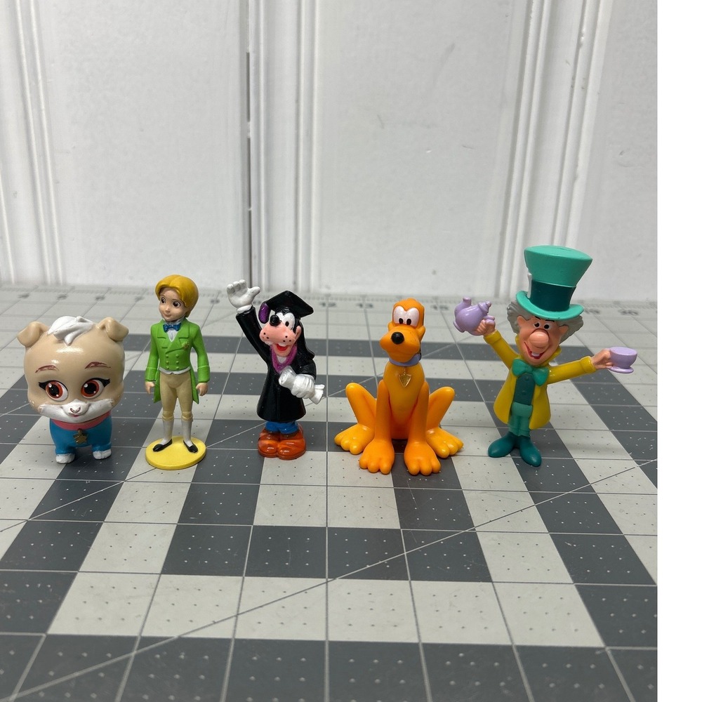 Disney Mini Figures Goofy Pluto Mad Hatter Prince James Keia Dog Cake Topper